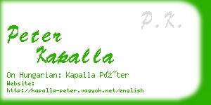 peter kapalla business card